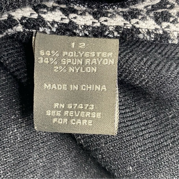 Taylor Black and White Ruffle Neck Cap Sleeve Dress 12 - Picture 8 of 8